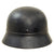 Original German WWII Luftschutz Civil Air Defense Beaded M40 Helmet with 57cm Liner & Chinstrap by Quist - Q64 Original Items