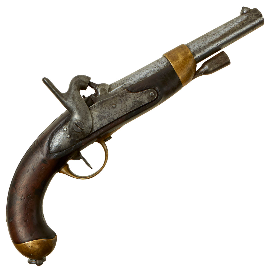 Original U.S. Civil War Era French Navy Modèle 1822T bis Percussion Converted Pistol by Mutzig Arsenal