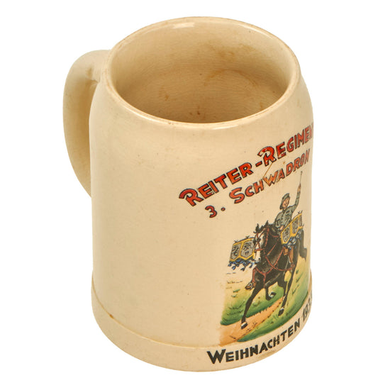 Original German Inter War Reichswehr Bavarian Reiter-Regiment 17 3. Schwadron Regimental Christmas 1935 Beer Stein Original Items