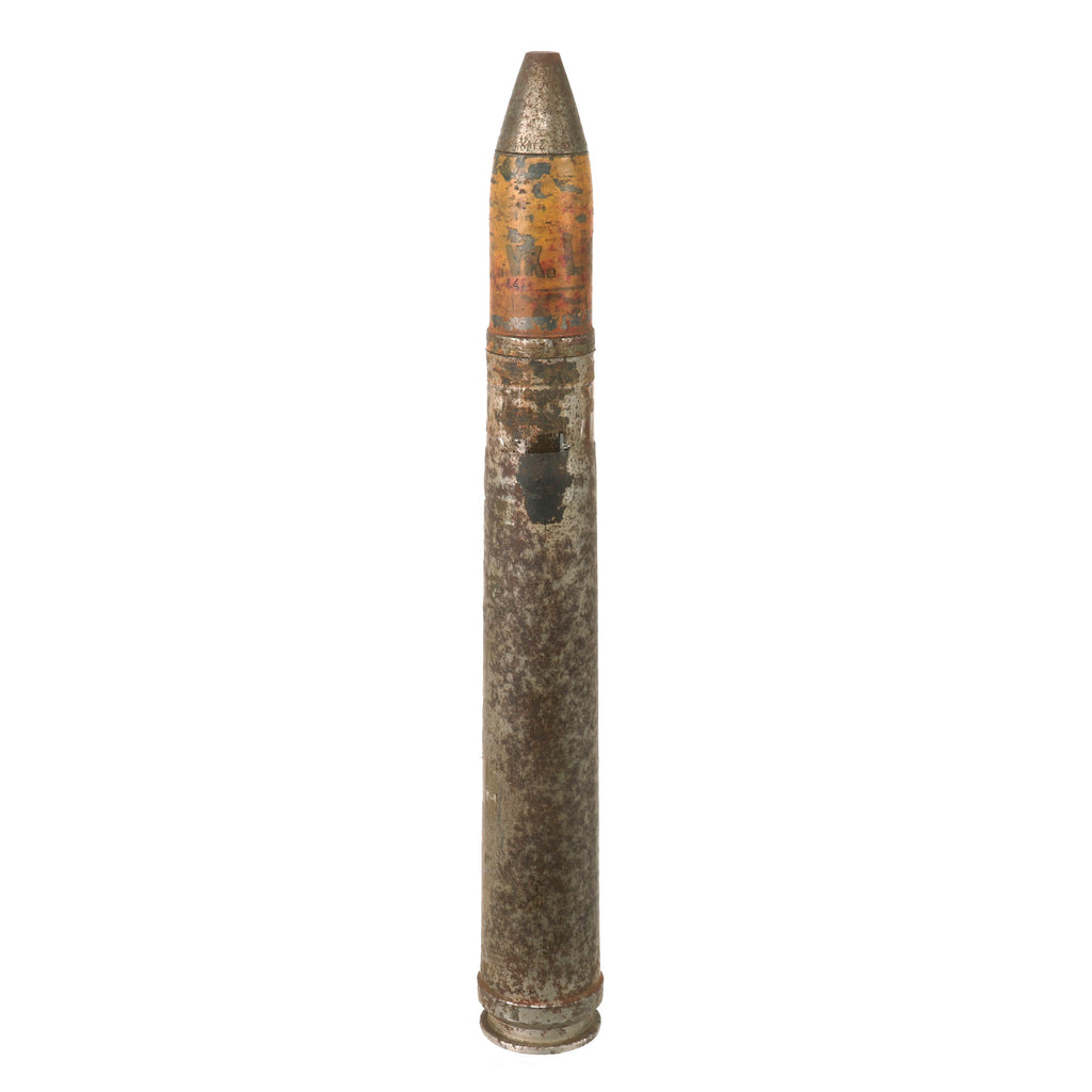 Original German WWII Flak High Explosive 3.7cm Shell - 37mm Anti-Tank - Dated 1943/44