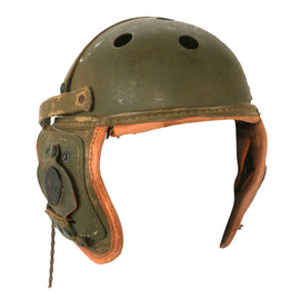 Original U.S. WWII M38 Tanker Helmet by Rawlings with Earphones - Size 7⅛