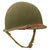 Original U.S. WWII Untouched M1 Fixed Bale Helmet with RARE Hood Rubber Co. Low Pressure Liner - Liner Chinstrap Stuck to Rim