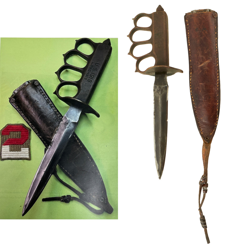 Original U.S. WWI Model 1918 Mark 1 Trench Knife with Modified Scabbard Featured in Book: Model 1918 Mark I Trench Knife and Variations by Greg Aloisio