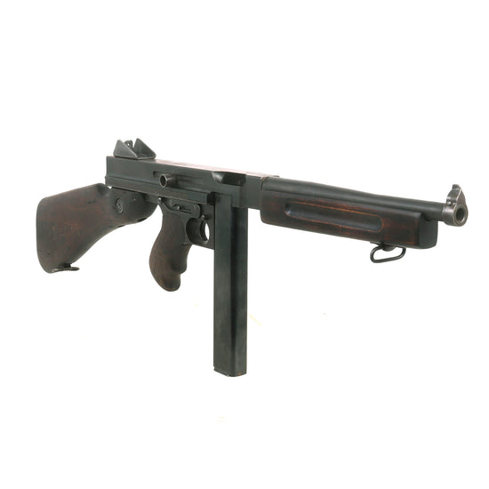 Original U.S. WWII Thompson M1 / M1A1 Display SMG with Philadelphia Ordnance Steel Receiver and Magazine