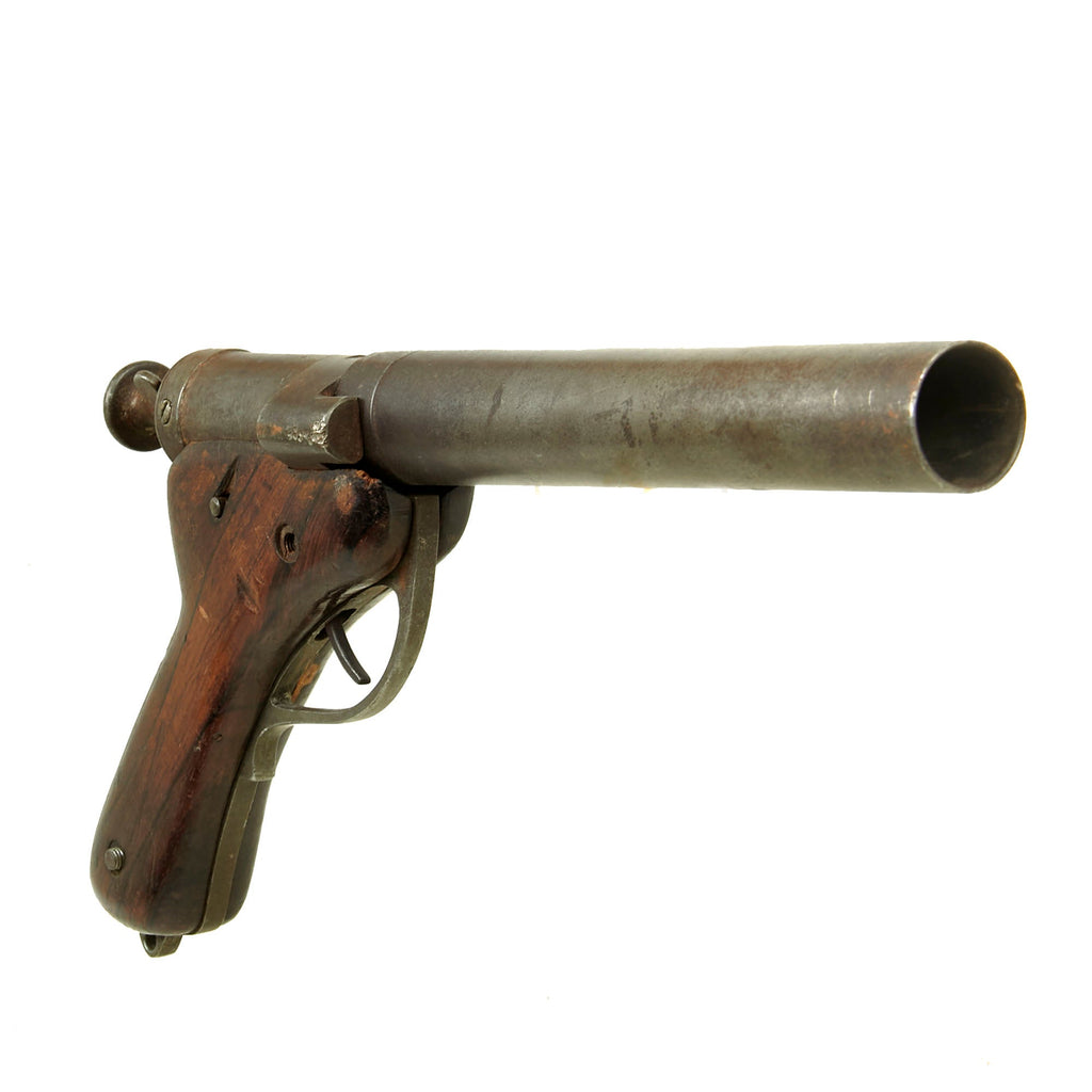 Original German WWI Belgian Occupation Lille Depot Manufactured Ersatz Flare Pistol with Barrel Problem - Serial 6125 Original Items