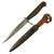 Original German WWI Trench Fighting Knife with Ribbed Grips & Original Rolled Steel Scabbard