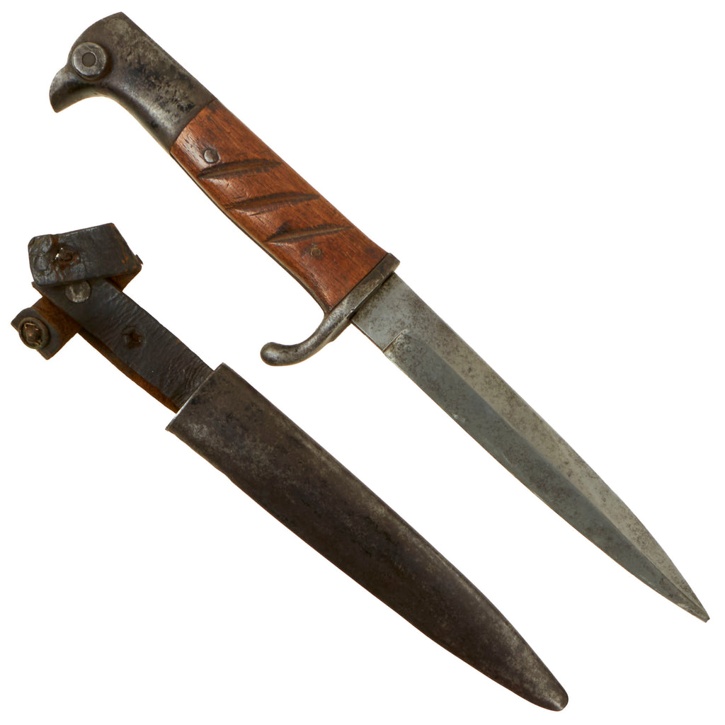 Original Imperial German WWI Shrapnel-Damaged Kurzes Seitengewehr M1898 Dress Bayonet by Carl Eickhorn Turned Trench Knife with Scabbard