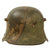 Original German WWI M16 Stahlhelm Helmet with Panel Camouflage Paint & Full M17 Liner with Detached Chinstrap - Marked BF64