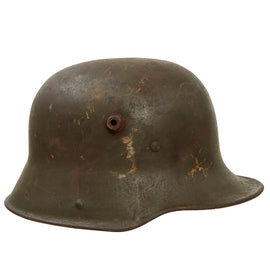 Original Imperial German WWI M16 Stahlhelm Helmet with M17 Liner Band & Partial Chinstrap - Marked BF64