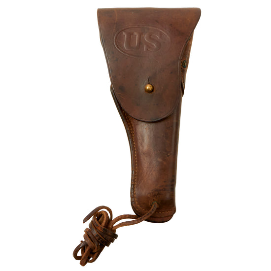 Original U.S. WWI 1917 Dated M-1916 Holster for M-1911 Pistol by Graton & Knight with Leg Tie Town