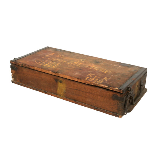 Original Austro-Hungarian WWI Rare K.u.K. 7.5cm GH.-Br.Gr. Artillery Fuze Crate for the Skoda 7.5 cm Gebirgskanone M. 15 - Dated 1918 Original Items