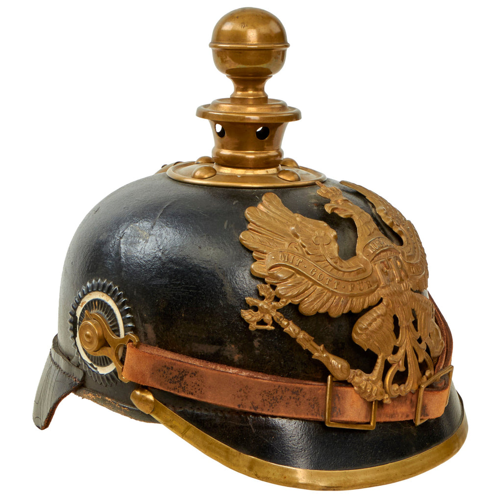 Original German WWI Prussian M1895 Artillery Pickelhaube Helmet Dated 1916 with Depot Marking - Kugelhelm Original Items