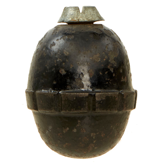 Original German WWI Model 1917 n/A Inert Egg Hand Fragmentation Grenade With Transit Plug - Eierhandgranate