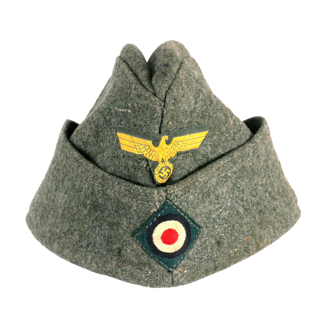 Original German WWII  Kriegsmarine Coastal Artillery M38 Overseas Wool Cap in size 57 - Küstenartillerie Original Items