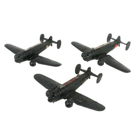 Original U.S. WWII American, German and Japanese Recognition Model Airplanes - Lot of 3