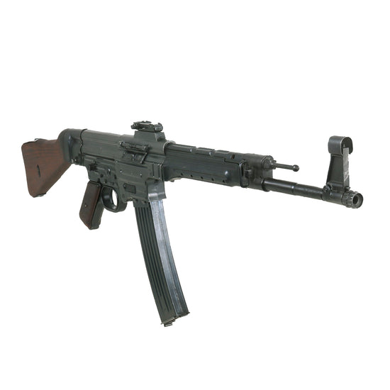 Original German WWII MP44 STG 44 Sturmgewehr Display Machine Gun with Live Barrel and GDR Magazine