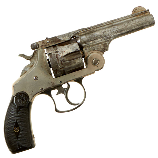 Original Antique U.S. Smith & Wesson Nickel Plated Double Action Frontier Revolver in .44-40 W.C.F. with 4" Barrel  - Serial 781 Original Items