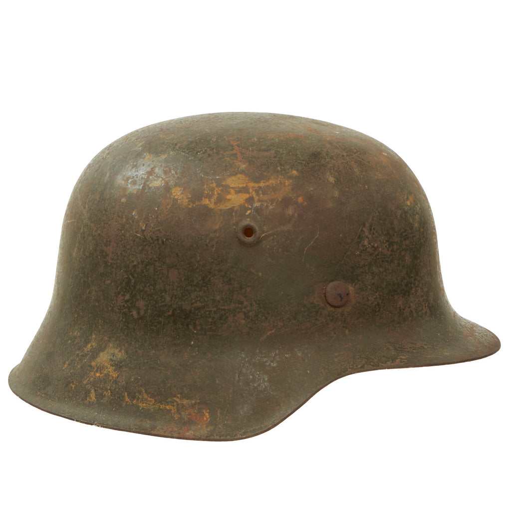 Original German WWII M42 No Decal Army Heer Helmet with 58cm Liner & Chinstrap - Stamped ckl66 Original Items