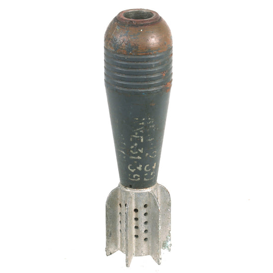 Original French WWII Inert Brandt Mle 1935 60mm Mortar Round with Original Paint Original Items