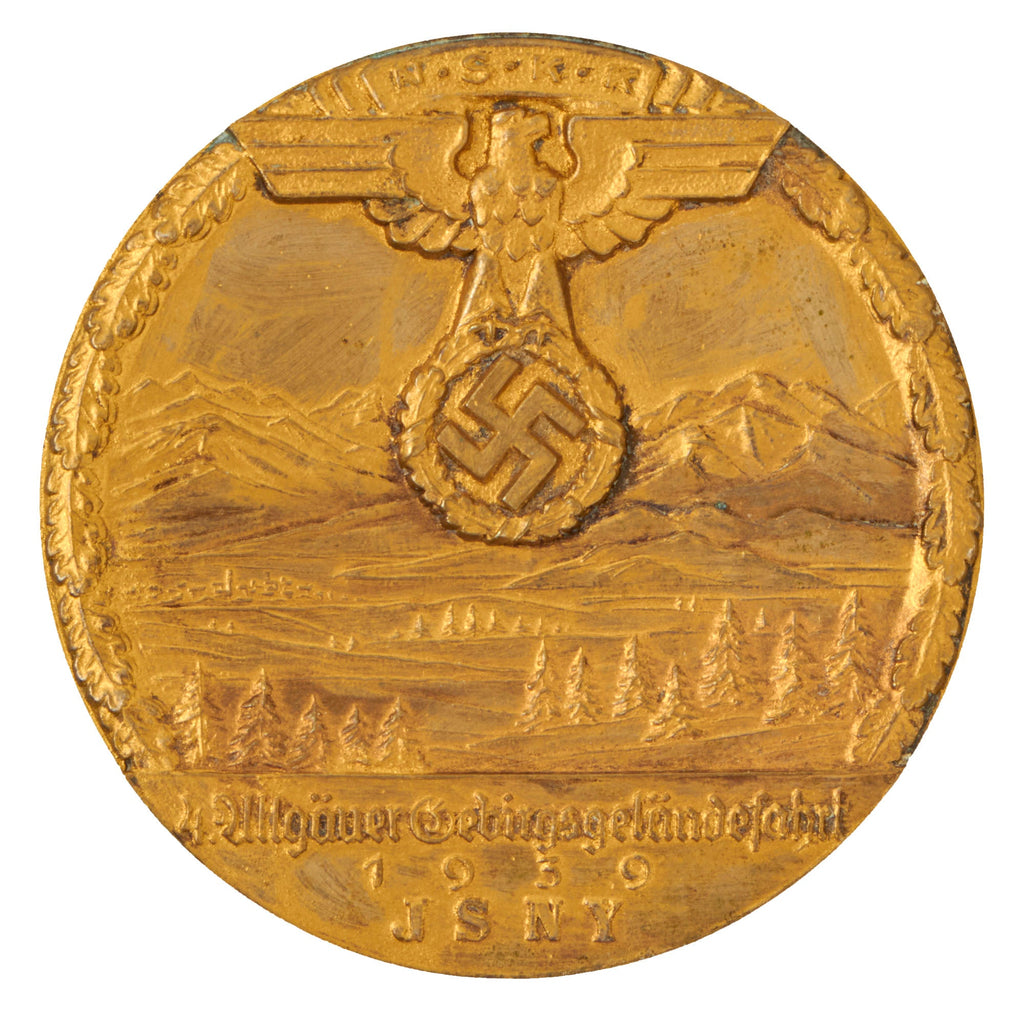 Original German WWII NSKK Motor Corps 1939 4th Allgäu Mountain Off-road Tour Plaque Table Medal Original Items