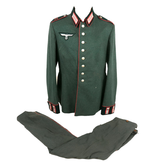 Original German WWII 1938 Dated Heer Army 27th Panzer Regiment Enlisted M35 Waffenrock Dress Tunic with Trousers