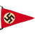 Original German WWII NSDAP National Socialist Vehicle Staff Pennant Flag and Pole with Finial and Detachable Base Original Items