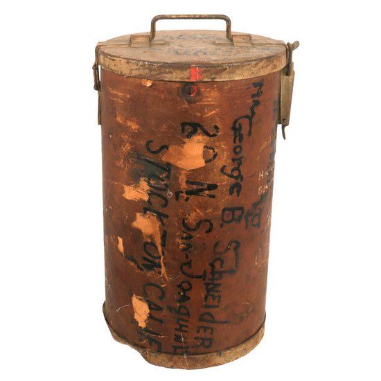 Original U.S. WWII Captured German Munition Canister with Send-Home Address