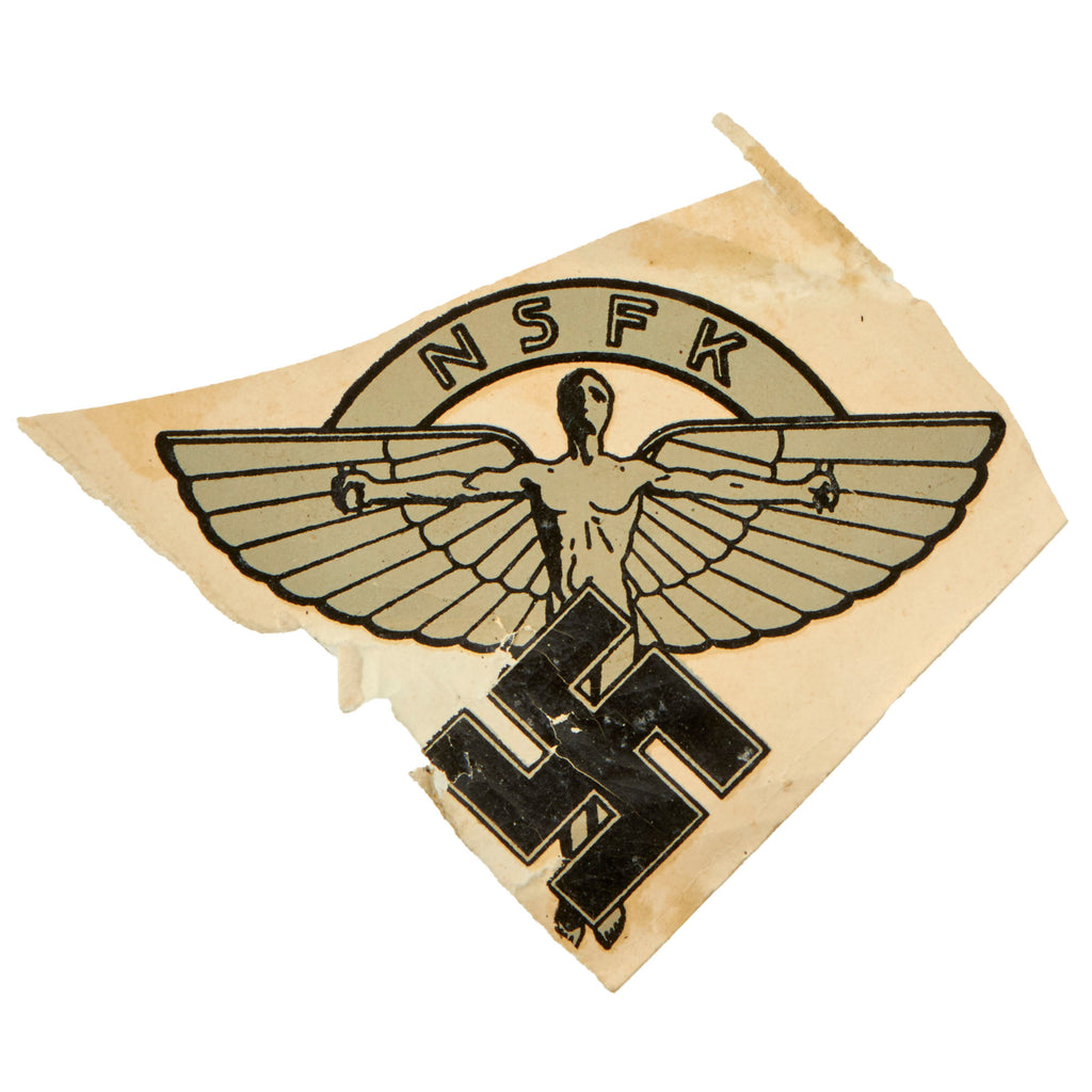 Original WWII German NSFK National Socialist Flying Corps Helmet Decal by Carl Schimpf of Nürnberg