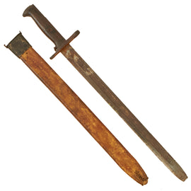 Original U.S. WWI M1905 Springfield 16 inch Rifle Bayonet marked S.A. with M1910 Scabbard - No Sleeve - Dated 1908