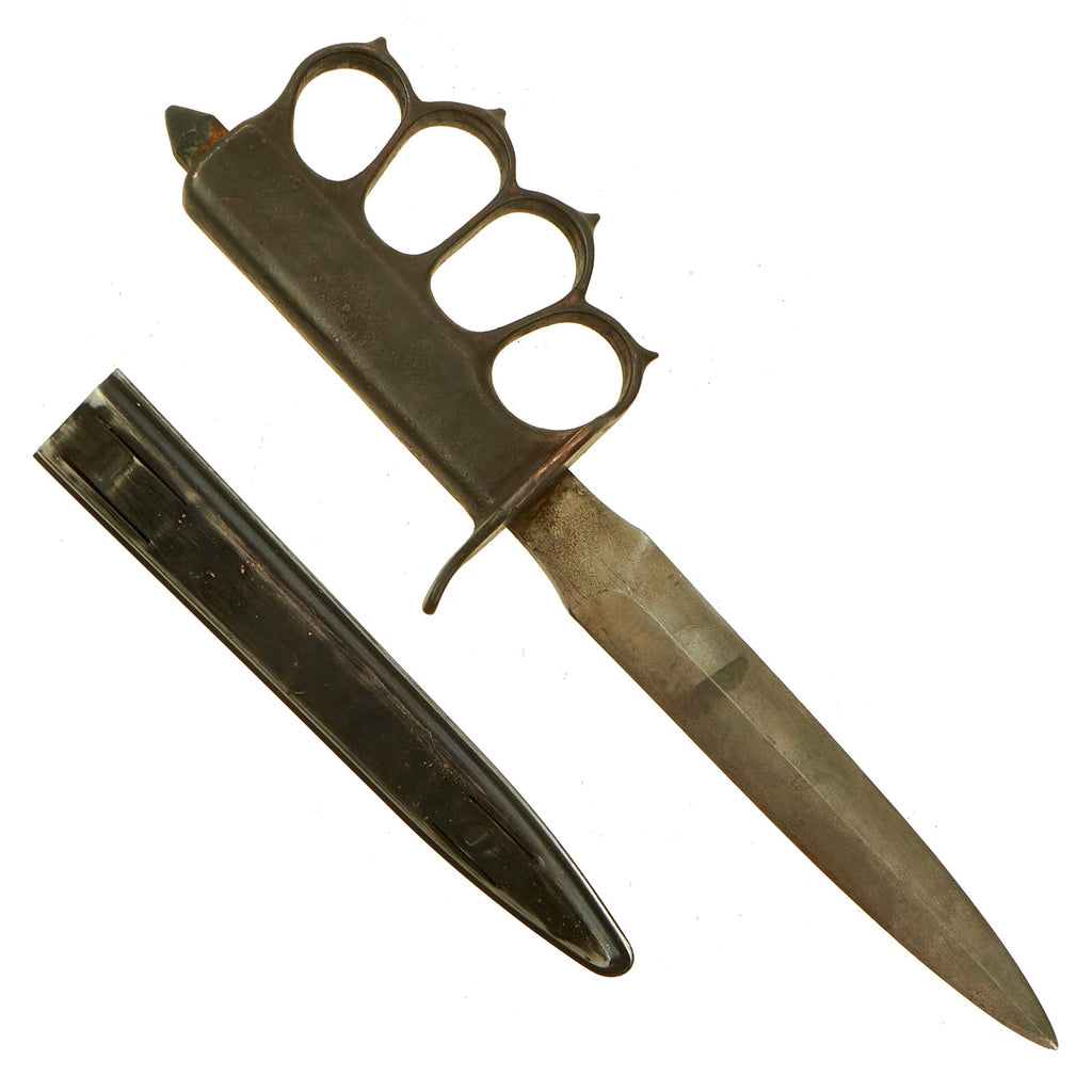 Original U.S. WWI Model 1918 Mark I Trench Knife by L. F. & C. with Steel Scabbard Original Items