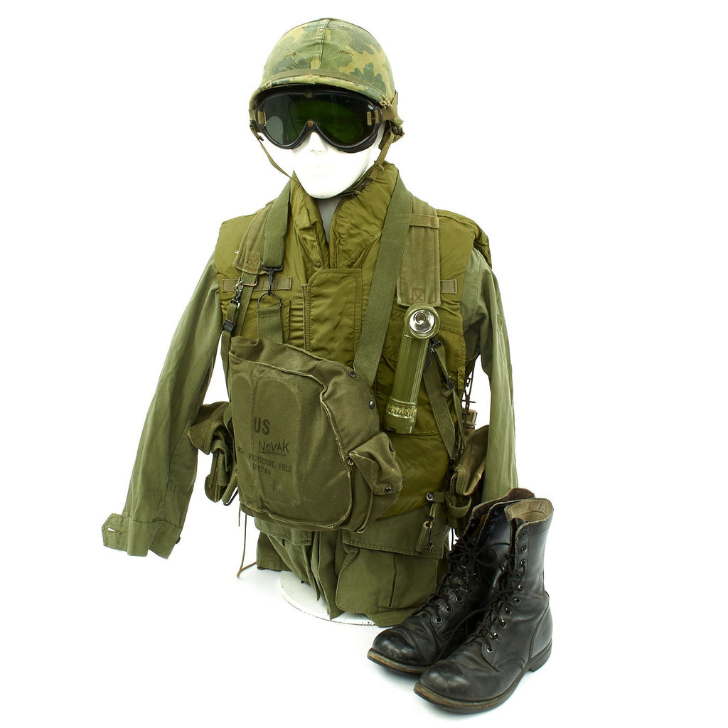 Original U.S. Vietnam War Infantryman Jungle Combat Uniform with Body Armor and M-56 Gear Set Original Items