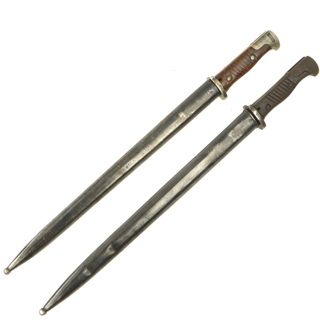 Original Set of Two German WWI Bayonets Converted for Yugoslav M1924 Mauser - M1898 & M1898/05 Original Items