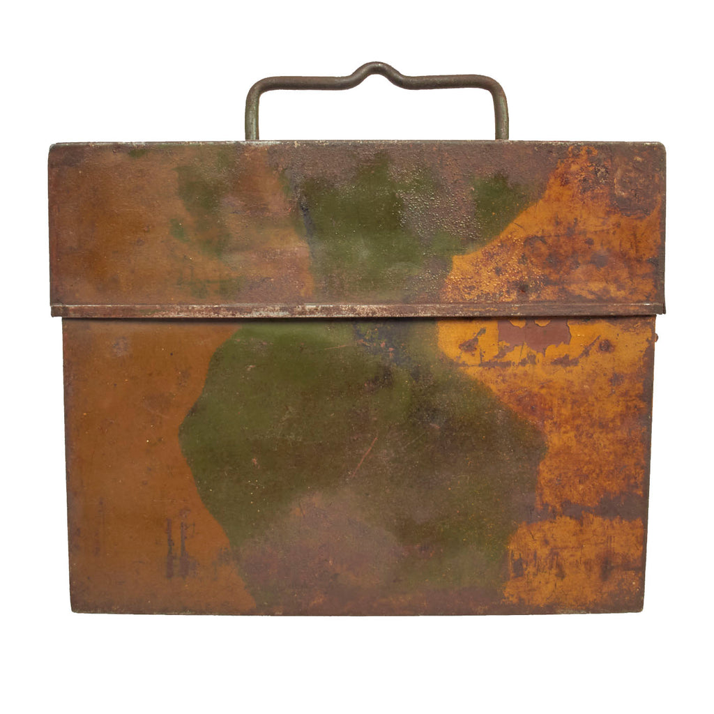 Original WWII German MG-13 Magazine Box with Original Factory Applied Three-Color Camo Scheme Original Items