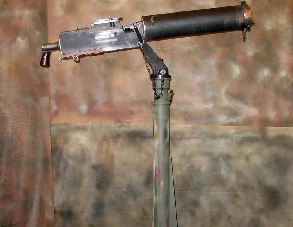 Browning U.S. M-1917 Water Cooled Display Machine Gun on Pedestal Mount Original Items