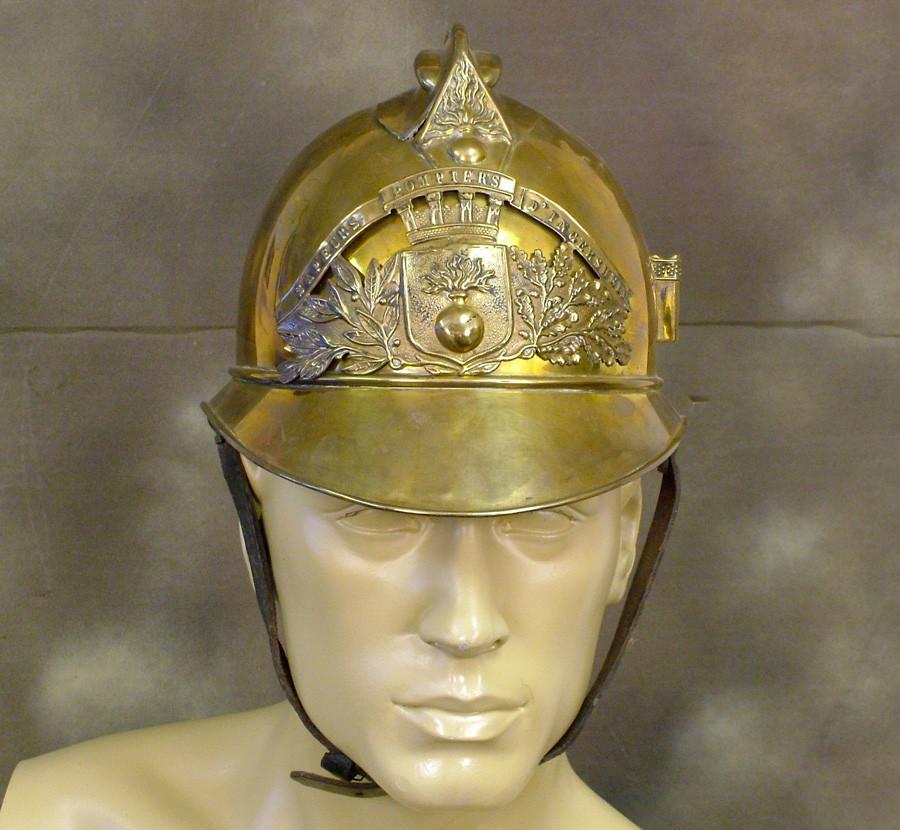 French All Brass Fire Service Helmet: Circa 1890 (One Only) New Made Items