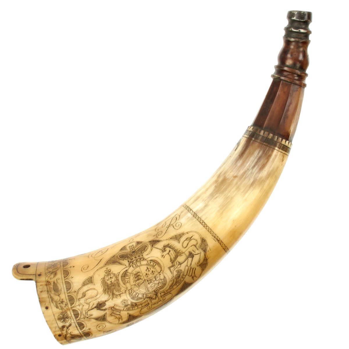 Original Antique Canadian Powder Horn