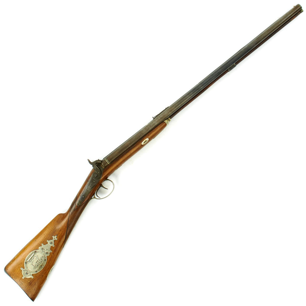 Original British High End Double Barrel Percussion Combination Rifle Shotgun by Manton of London c. 1835 Original Items