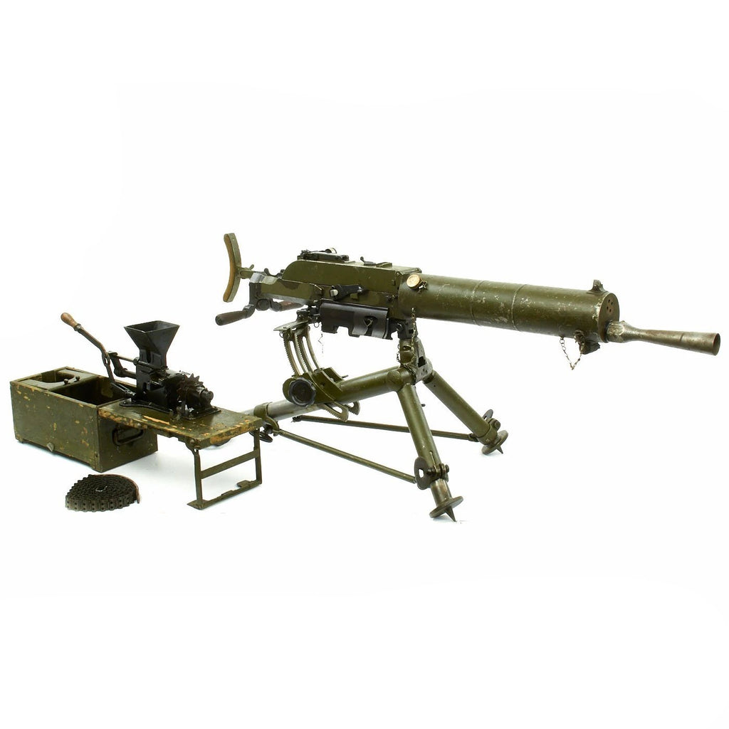 Original WWI Austro-Hungarian Schwarzlose 8mm MG M.07/12 Display Machine Gun with Tripod and Acessories Original Items