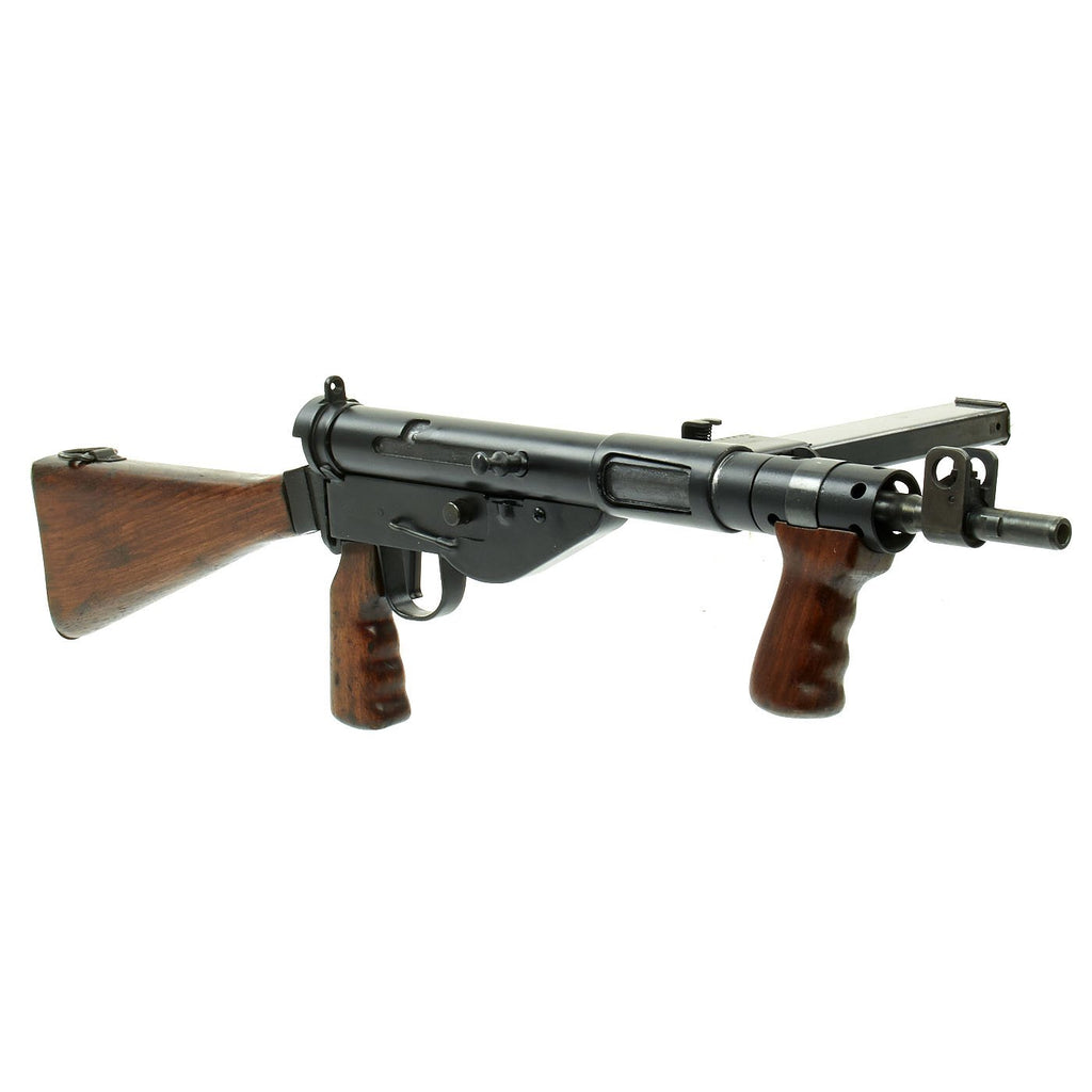 Original British WWII Sten Mk V Commando Display Submachine Gun with Magazine Original Items