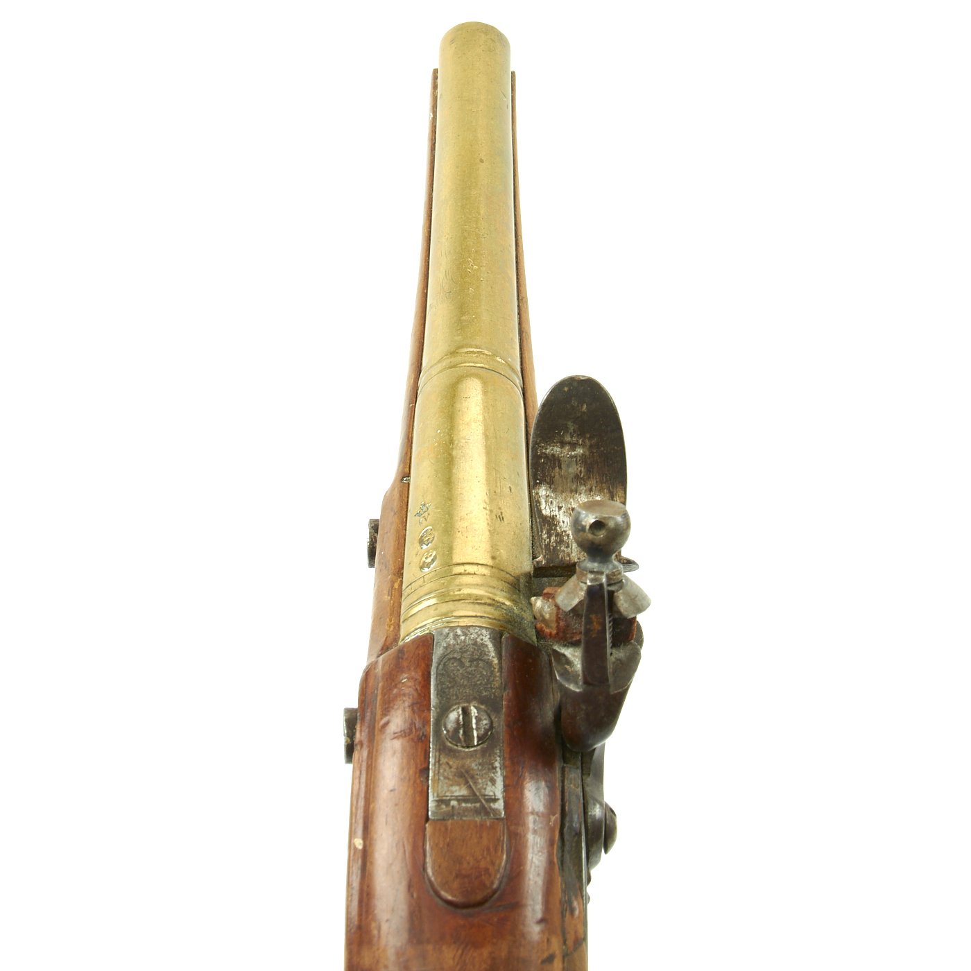 Original British Flintlock Brass Barrel Pistol for the Fur Trade