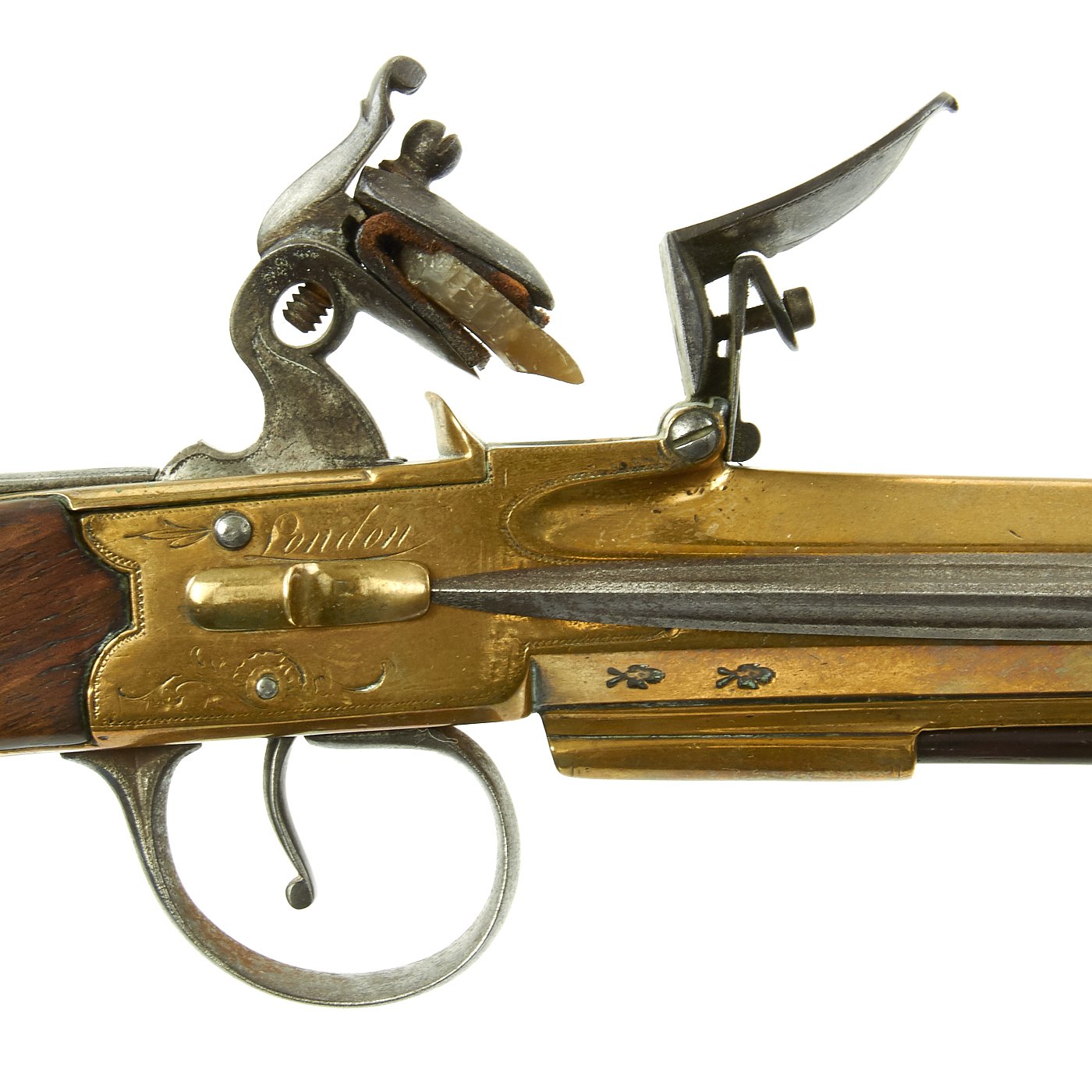 18th Century British Flintlock Blunderbuss Pistol - Brass - Atlanta Cutlery  Corporation
