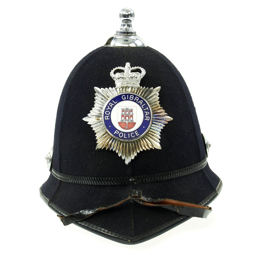 Original British Bobby Police Ball Top Helmet from the Royal Gibraltar Police c. 1960 - 1970 Original Items