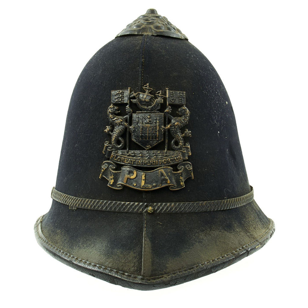 Original British WWII Rose Top Port of London Authority Blitz “Blackout” Police Bobby Helmet Original Items