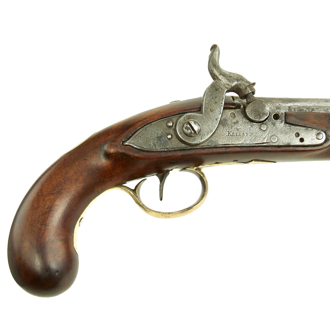 Brass Barreled Percussion Trade Pistol by Ketland, ca. 1800 - Antique  Weapon Store