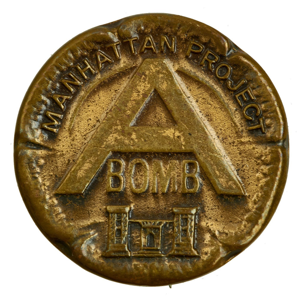 Original U.S. WWII Manhattan Project A Bomb Bronze Workers Pin Badge Original Items