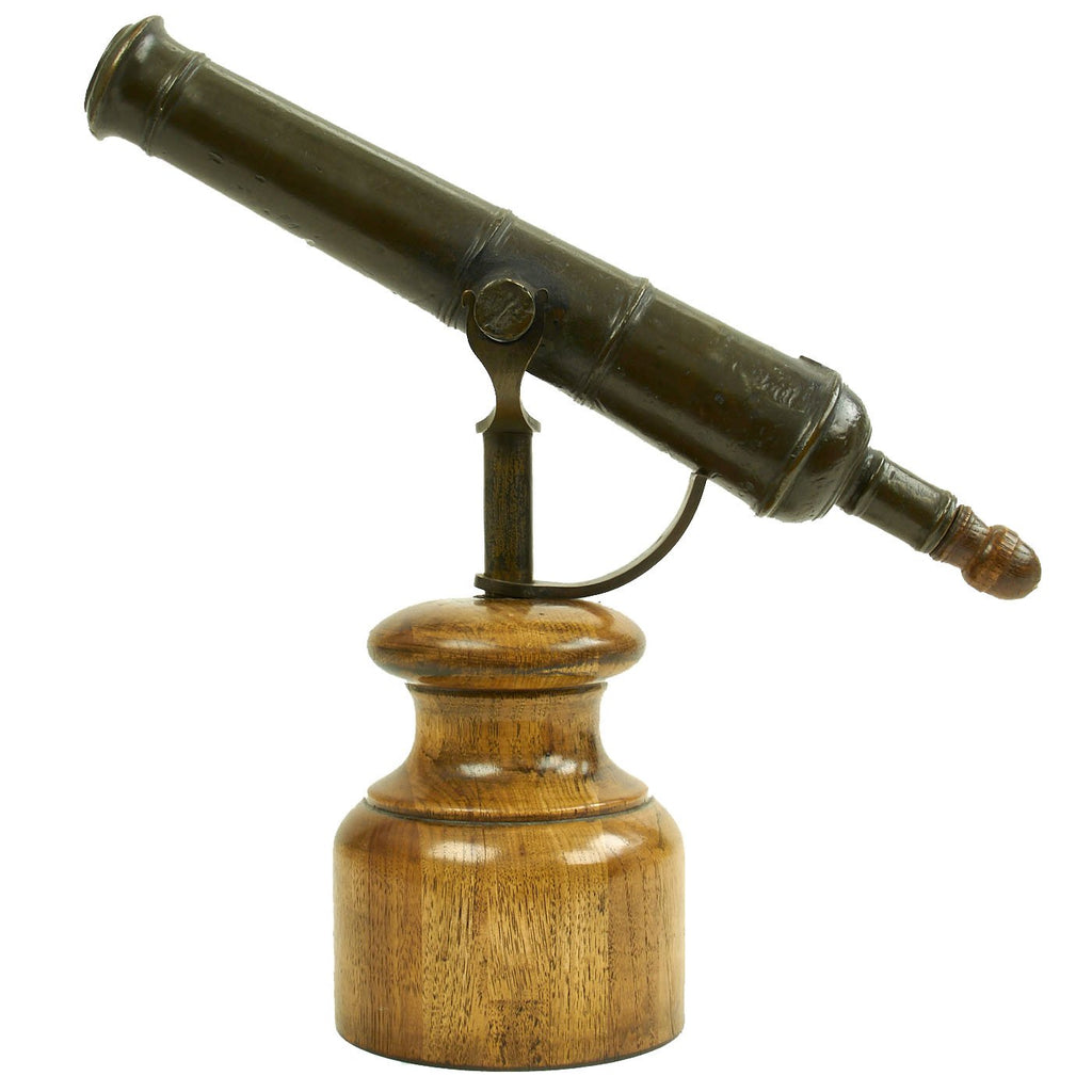 Original Spanish 18th Century Bronze Naval Swivel Cannon On Rail Mount 