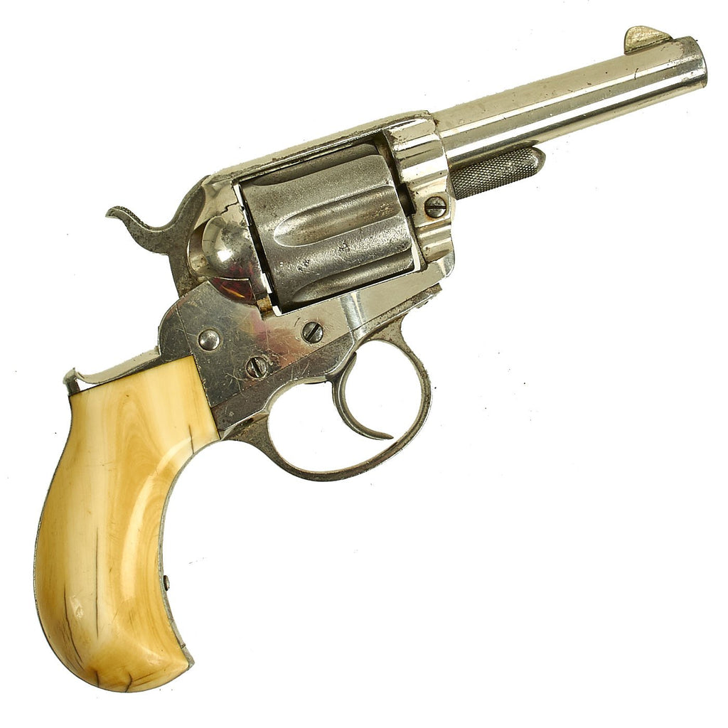 Original U.S. Colt Nickel Plated M-1877 .41cal Thunderer Ivory Grip Revolver with 3 1/2 Inch Barrel made in 1878 - Serial 13123 Original Items