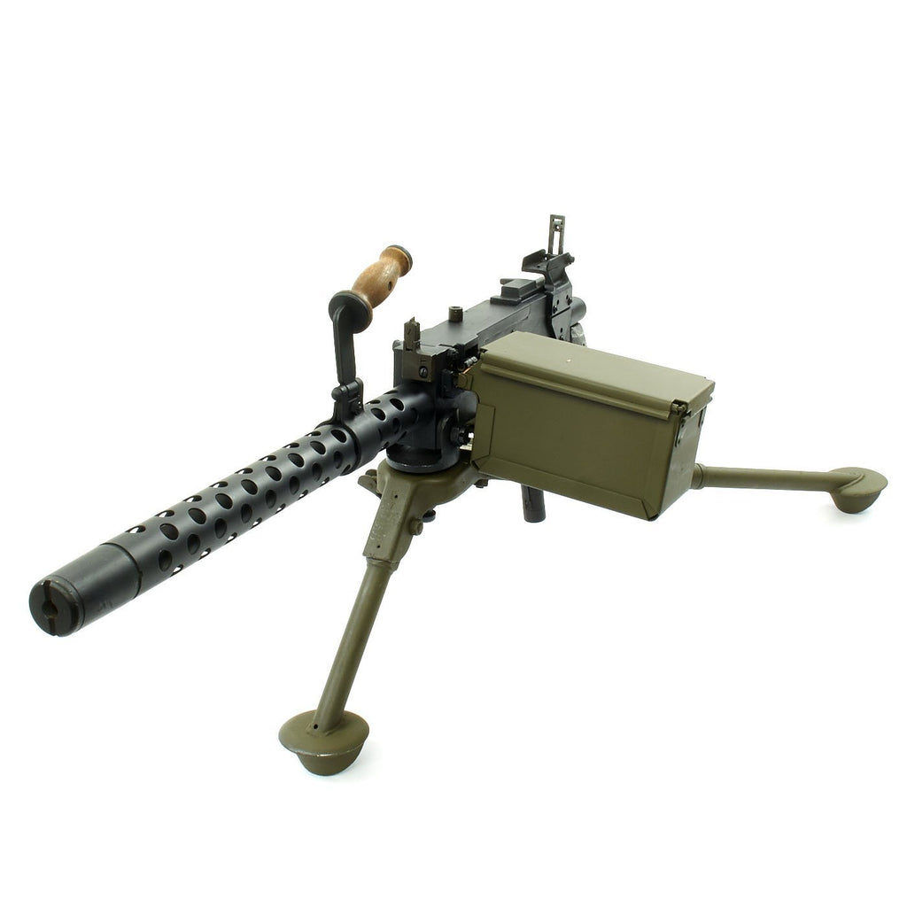 Original U.S. WWII Browning .30 Caliber 1919A4 Display MG with Original Tripod and Accessories Original Items