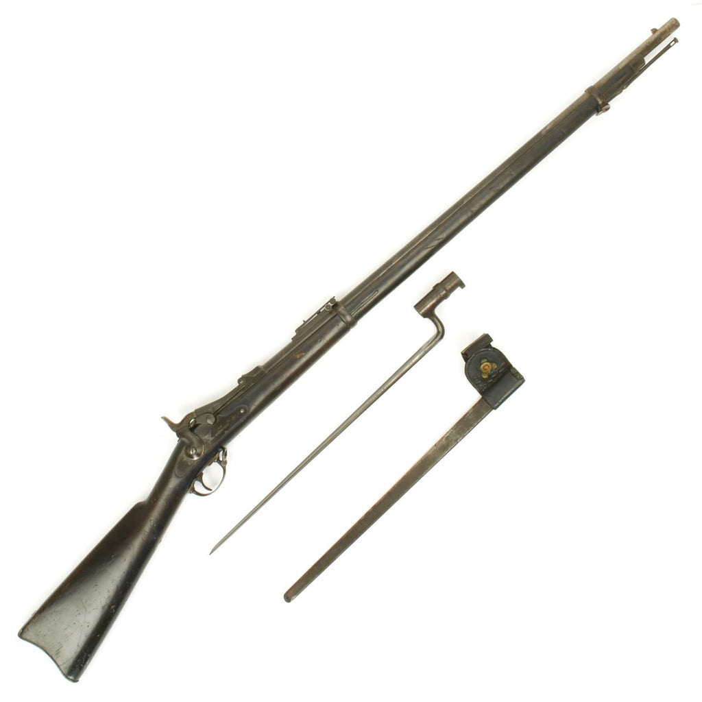 Original U.S. Springfield Trapdoor Model 1884 Rifle made in 1888 with Bayonet and Scabbard - Serial No 392641 Original Items