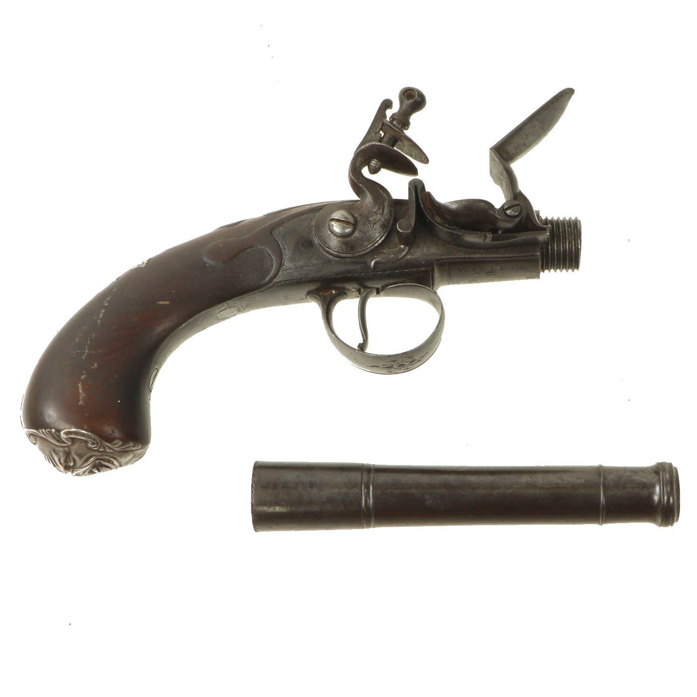 Queen Anne Style Flintlock Pistol with Accessories 3.8.21 C&R